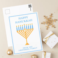Happy Hanukkah Menorah Cute Personalised