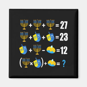 Happy Hanukkah Menorah Dreidel Doughnut Math Teach Magnet