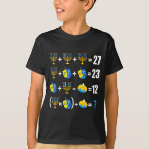 Happy Hanukkah Menorah Dreidel Doughnut Math Teach T-Shirt