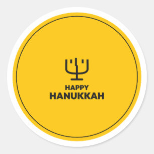 Happy Hanukkah Menorah Festival Of Lights Jewish H Classic Round Sticker