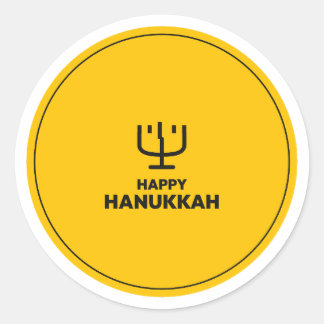 Happy Hanukkah Menorah Festival Of Lights Jewish H Classic Round Sticker