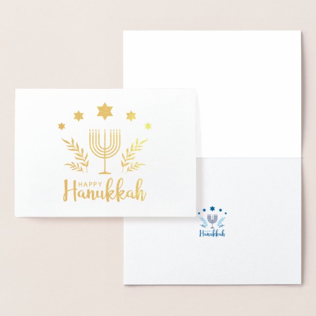 Happy Hanukkah Menorah  Foil Card (Display)