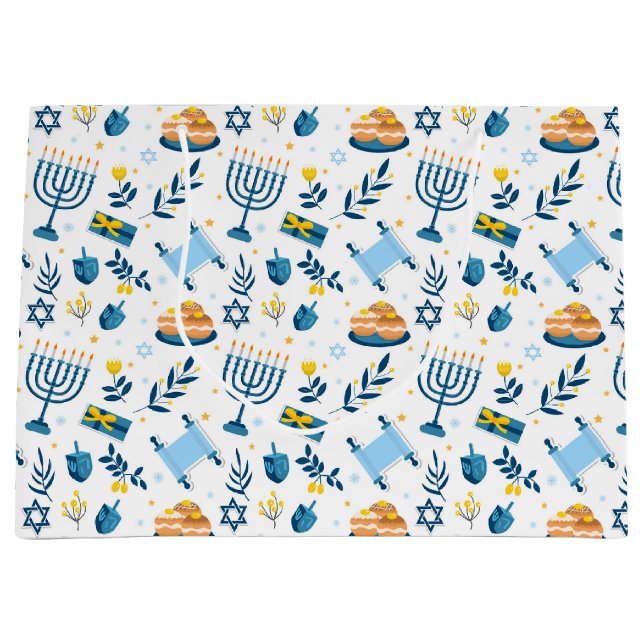 Happy Hanukkah Menorah Gift Bag (Front)