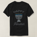 Happy Hanukkah Menorah Glitter T-Shirt<br><div class="desc">Hanukkah 2022 will begin in the evening of Sunday 18 December and ends in the evening of Monday 26 December</div>