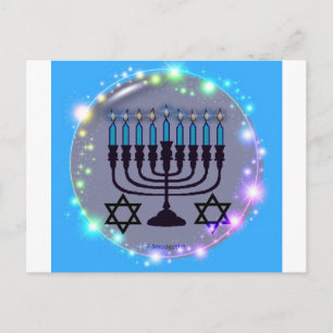 Happy Hanukkah / Menorah Holiday Postcard