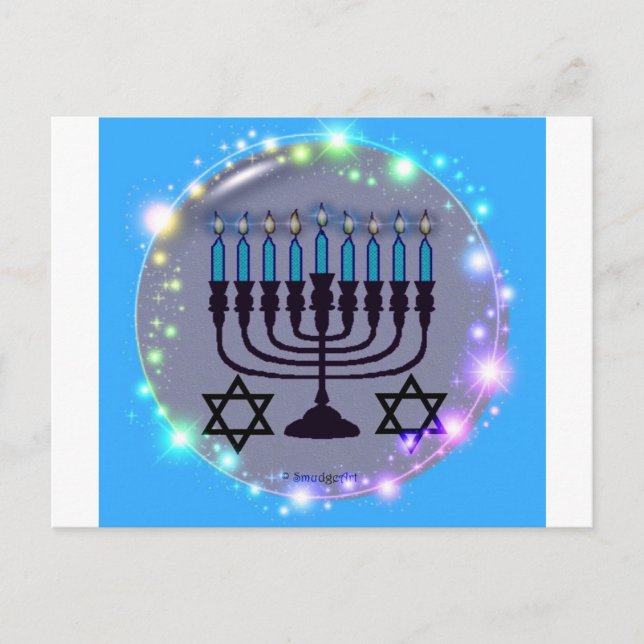 Happy Hanukkah / Menorah Holiday Postcard (Front)