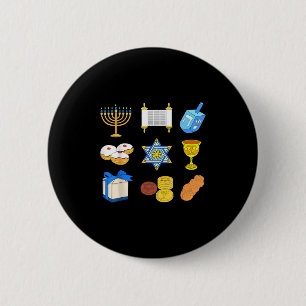 Happy Hanukkah Menorah Jewish Xmas Chanukah Family 6 Cm Round Badge