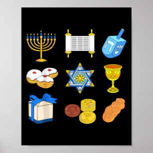 Happy Hanukkah Menorah Jewish Xmas Chanukah Family Poster