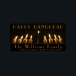 Happy Hanukkah Menorah Light Nine Burning Candles Label<br><div class="desc">Happy Hanukkah Menorah Light Nine Burning Candles Photography Elegant Address Labels for Hanukkah Mail or Gift Wrapping or Your Ideas,  Add Name and Address or change or delete the Text</div>