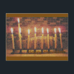 Happy Hanukkah Menorah Post Card<br><div class="desc">Can't visit them this Hanukkah? Send them this lovely Hanukkah Post Card.</div>