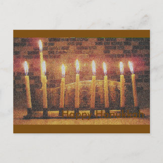 Happy Hanukkah Menorah Post Card
