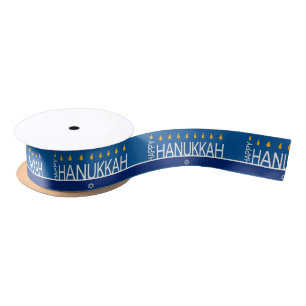 Happy Hanukkah menorah Ribbon Satin Ribbon