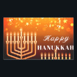 Happy Hanukkah Menorah Square Sticker<br><div class="desc">.Celebrate eight days and eight nights of the Festival of Lights with Hanukkah cards and gifts. The festival of lights is here. Light the menorah, play with the dreidel and feast on latkes and sufganiyots. Celebrate the spirit of Hanukkah with friends, family and loved ones by wishing them Happy Hanukkah....</div>