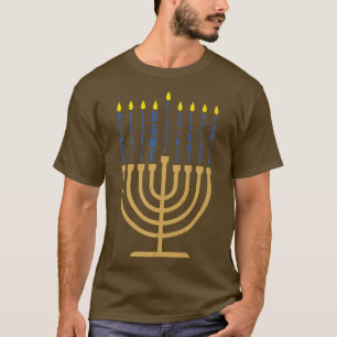 Happy Hanukkah Menorah Vintage Hebrew Jewish Holid T-Shirt