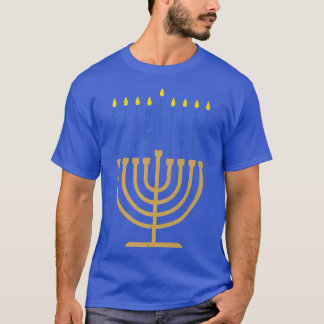 Happy Hanukkah Menorah Vintage Hebrew Jewish Holid T-Shirt