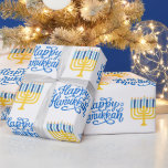 Happy Hanukkah Menorah Wrapping Paper<br><div class="desc">Happy Hanukkah Menorah Wrapping Paper</div>