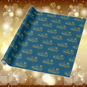 Happy Hanukkah Menorah Wrapping Paper
