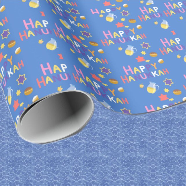 Happy Hanukkah Menorah Wrapping Paper (Creator Uploaded)