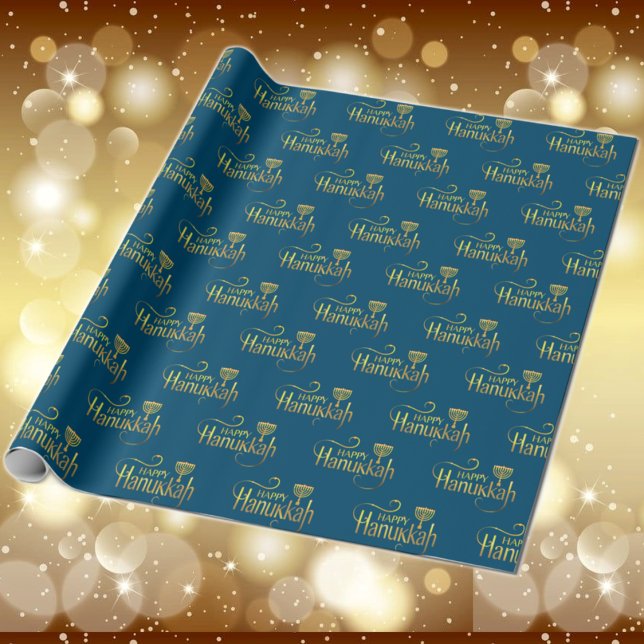 Happy Hanukkah Menorah Wrapping Paper (Creator Uploaded)