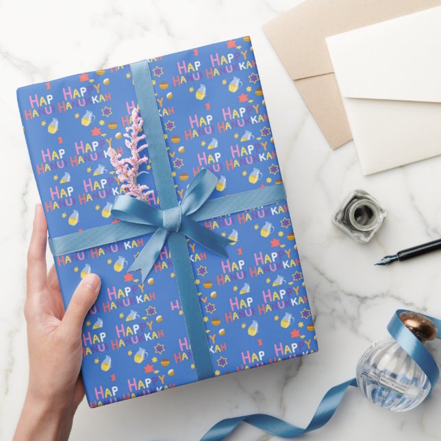 Happy Hanukkah Menorah Wrapping Paper (Gifting)