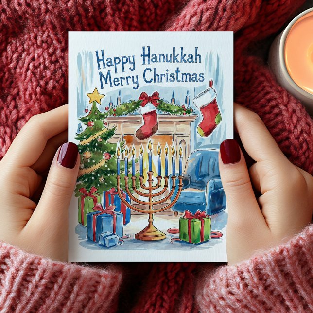 Happy Hanukkah Merry Christmas Card (Happy Hanukkah Merry Christmas Card)