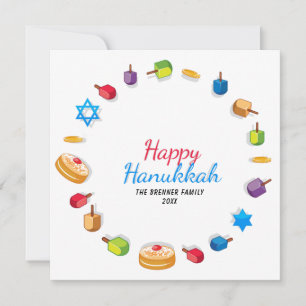Happy Hanukkah Modern Photo Dreidel Star Name