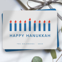 Happy Hanukkah Modern Simple Candle Lights