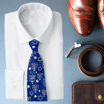 Happy Hanukkah Modern Tie<br><div class="desc">This Hanukkah holidays design features a sparkling blue background with menorah and star of David overlay. #hanukkah #chanukah #holidays #seasonal #festive #modern #blue #menorah #starofdavid #jewish #stylish #elegant #chic #pattern #custom #blue #white #star #stylish #ties #apparel #clothing #accessories #suitaccessories #religious</div>