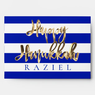 Happy Hanukkah Money Gift Blue and White Envelope