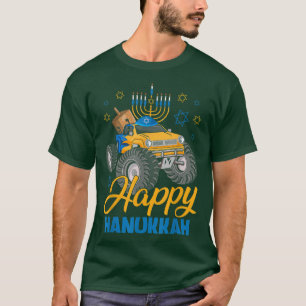 Happy Hanukkah Monster Truck Jew Kids Hanukkah Cha T-Shirt