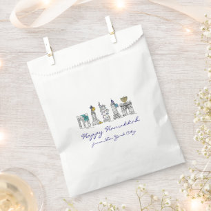 Happy Hanukkah New York City NYC Chanukah Holiday Favour Bags