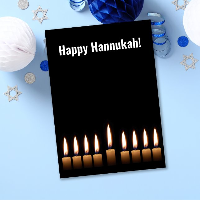 Happy Hanukkah Nine Candles Greeting Card (Han)