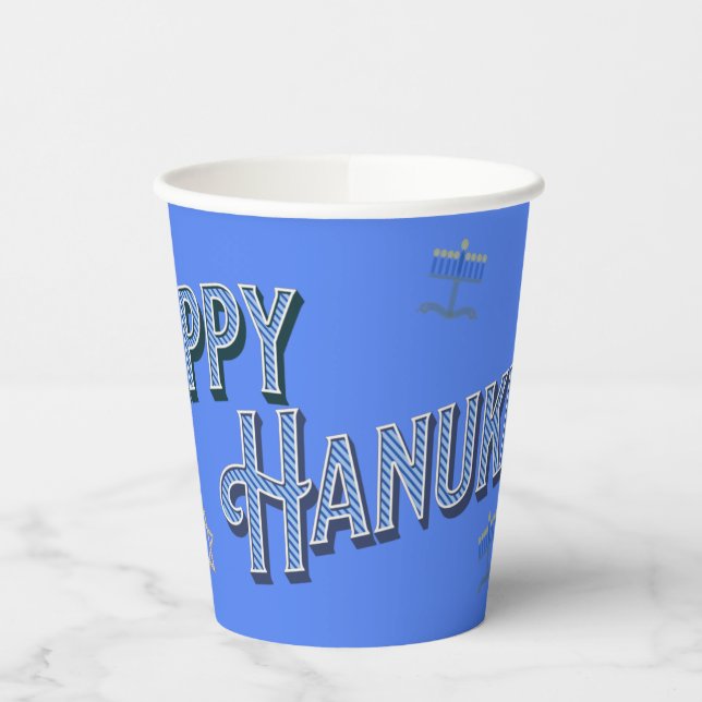 Happy Hanukkah Paper Cup (Left)