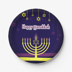 Happy Hanukkah Paper Plate