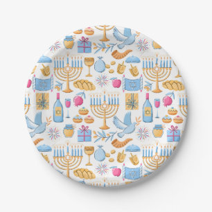 Happy Hanukkah Paper Plate