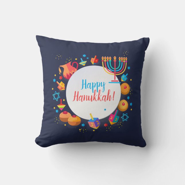 Happy Hanukkah Party Beautiful Decoration Cushion (Front)