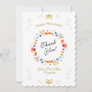 Happy Hanukkah Party Beautiful Decoration Custom Thank You Card