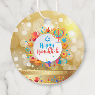 Happy Hanukkah Party Festival of lights Beautiful Favour Tags