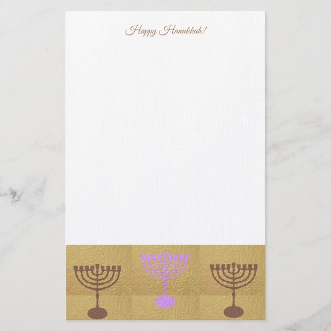 Happy Hanukkah Party Festival of lights Beautiful Stationery (Front)