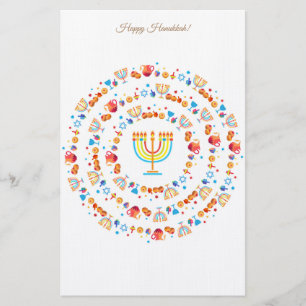 Happy Hanukkah Party Festival of lights Beautiful Stationery