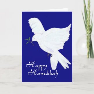 Happy Hanukkah-Peace Dove Holiday Card