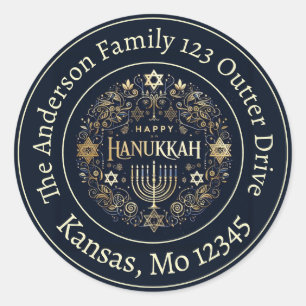Happy Hanukkah Personalised Address Label
