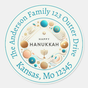 Happy Hanukkah Personalised Address Label
