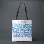 HAPPY HANUKKAH Personalised Holiday Wishes Tote B Bag<br><div class="desc">Our HAPPY HANUKKAH Holiday Wishes Tote says it all (really) ! This practical bag is a fantastic way to share your good wishes for a Happy Chanukah. A great gift that is sure make people smile. Includes LOVE LIGHT LAUGHTER. I have a little dreidel, Shine Bright, and Light up the...</div>
