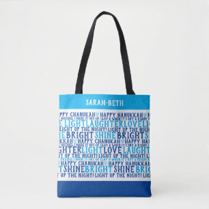 HAPPY HANUKKAH Personalised Holiday Wishes Tote Bag