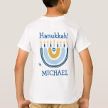 Happy Hanukkah  Personalised Menorah Rainbow T-Shirt<br><div class="desc">Our Personalised Rainbow Menorah Hanukkah Greeting T-Shirt has a popular Rainbow design that flips over to become a cheerful Hanukkah/ Chanukah menorah. With a sprinkling of Jewish stars of David, this modern design is a beautiful, fun way to wish family and friends a Happy Hanukkah wherever you go. All text...</div>