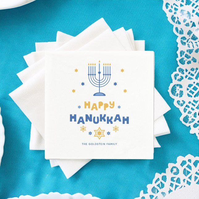 "Happy Hanukkah"  Personalised  Napkin (Creator Uploaded)