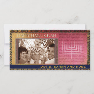 HAPPY HANUKKAH Photo Greeting Card template
