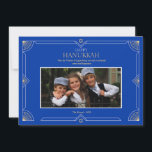 Happy Hanukkah Photo Holiday Card<br><div class="desc">Send Hanukkah greetings along with a favorite photo with this handsome holiday card. (Photo by wirestock on Freepik). The card is easy to customize with your wording, font and font color. Not exactly what you're looking for? All our products can be custom designed to meet your needs at no extra...</div>