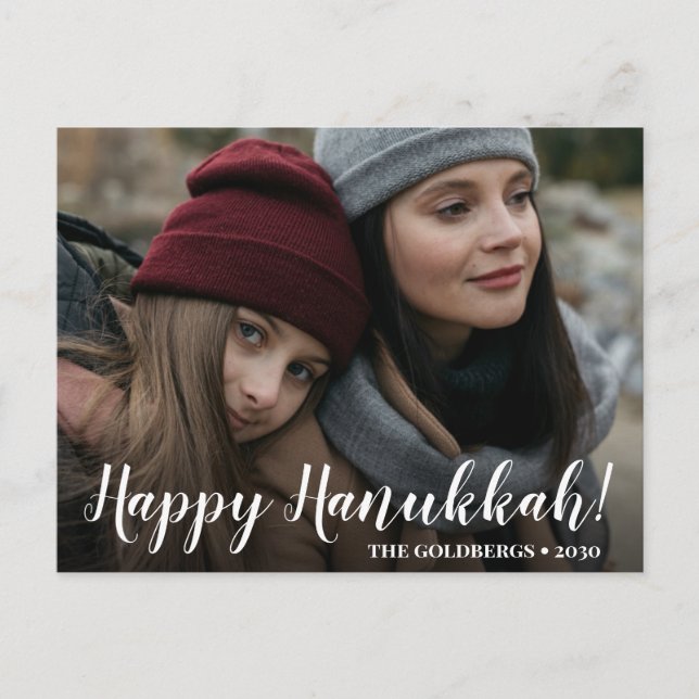Happy Hanukkah Photo Holiday Postcard (Front)